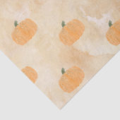 Wasserfarbenkürbis auf Orange Decoupage Seidenpapier (Detail)