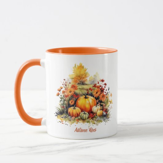 Wasserfarbenkürbis Autumn Vibes Tasse (Links)