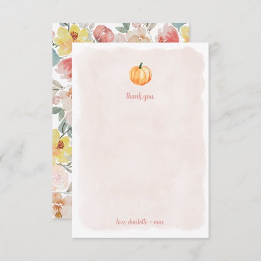 Wasserfarbenkürbis Babydusche Danke (Vorne/Hinten)