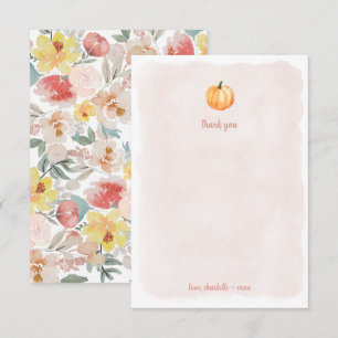 Wasserfarbenkürbis Babydusche Danke