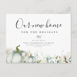 Wasserfarbenkürbis Blumenfest Postkarte