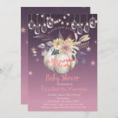 Wasserfarbenkürbis, Blütendusche, Kinderdusche Einladung (Vorne/Hinten)