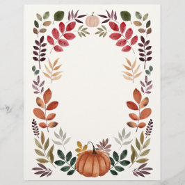 Wasserfarbenkürbis Briefbogen