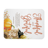 Wasserfarbenkürbis Cornucopia Erntedank Gedicht Magnet (Horizontal)