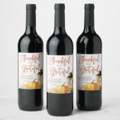 Wasserfarbenkürbis Cornucopia Erntedank Gedicht Weinetikett (Flaschen)