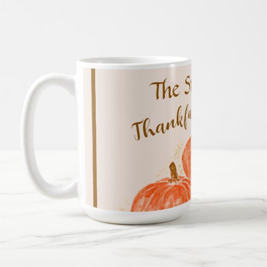 Wasserfarbenkürbis Dankbarkeit Kaffeetasse (Links)