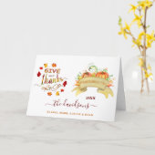 Wasserfarbenkürbis Danke an Freindsgiving Karte (Gelbe Blume)