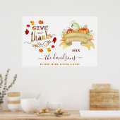Wasserfarbenkürbis Danke an Freindsgiving Poster (Küche)