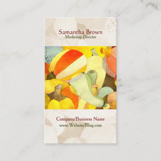 Wasserfarbenkürbis Einzigartiges Koch Visitenkarte (Vorderseite)