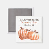 Wasserfarbenkürbis Ernte Hochzeit außer Datum Magnet (Vorderseite/Rückseite)
