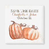 Wasserfarbenkürbis Ernte Hochzeit außer Datum Magnet (Vorne)