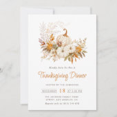 Wasserfarbenkürbis Erntedank Einladung (Vorderseite)