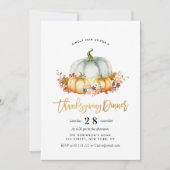 Wasserfarbenkürbis Erntedank Einladung (Vorderseite)
