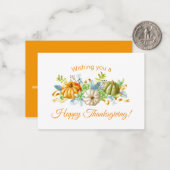 Wasserfarbenkürbis Erntedank Mitteilungskarte (Vorderseite/Rückseite Beispiel)