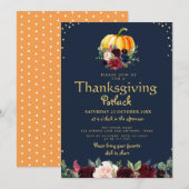 Wasserfarbenkürbis Erntedank Potluck Einladung (Vorne/Hinten)