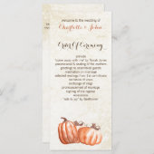 Wasserfarbenkürbis fallen Ernte Programme Hochzeit (Vorne/Hinten)