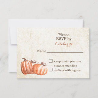 Wasserfarbenkürbis fallen Ernte RSVP-Karte RSVP Karte