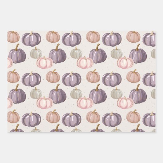 Wasserfarbenkürbis Fallmuster Geschenkpapier Set (Vorderseite)