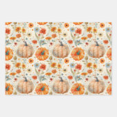 Wasserfarbenkürbis Fallmuster Geschenkpapier Set (Vorderseite 2)