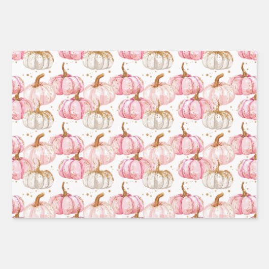 Wasserfarbenkürbis Fallmuster Geschenkpapier Set (Vorderseite 3)