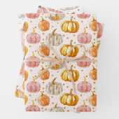 Wasserfarbenkürbis Fallmuster Geschenkpapier Set (Beispiel)