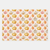 Wasserfarbenkürbis Fallmuster Geschenkpapier Set (Vorderseite)