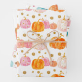 Wasserfarbenkürbis Fallmuster Geschenkpapier Set (Beispiel)