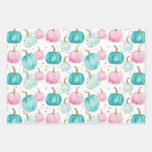 Wasserfarbenkürbis Fallmuster Geschenkpapier Set (Vorderseite)