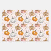 Wasserfarbenkürbis Fallmuster Geschenkpapier Set (Vorderseite 3)