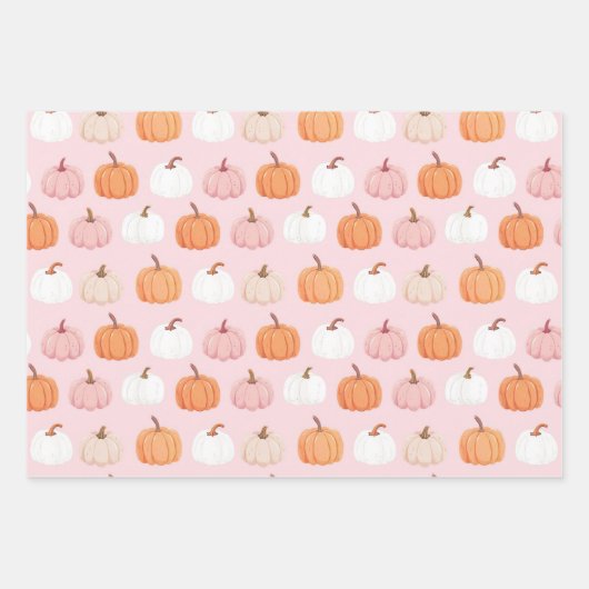 Wasserfarbenkürbis Fallmuster Geschenkpapier Set (Vorderseite 2)