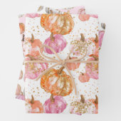 Wasserfarbenkürbis Fallmuster Geschenkpapier Set (Beispiel)