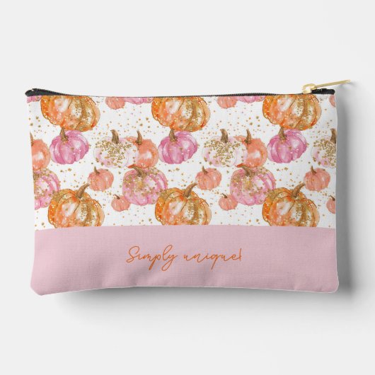 Wasserfarbenkürbis Fallmuster Zubehörtasche (Rückseite)