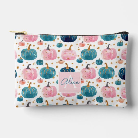 Wasserfarbenkürbis Fallmuster Zubehörtasche (Vorderseite)