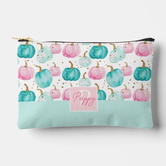 Wasserfarbenkürbis Fallmuster Zubehörtasche (Vorderseite)