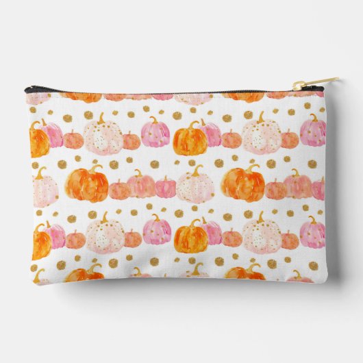 Wasserfarbenkürbis Fallmuster Zubehörtasche (Rückseite)