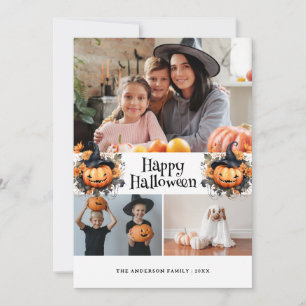Wasserfarbenkürbis Foto Happy Halloween Card Feiertagskarte