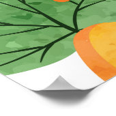 Wasserfarbenkürbis Gemüse: orange Nahtlos Poster (Ecke)