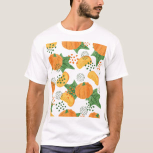 Wasserfarbenkürbis Gemüse: orange Nahtlos T-Shirt