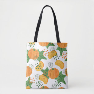 Wasserfarbenkürbis Gemüse: orange Nahtlos Tasche