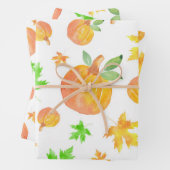 Wasserfarbenkürbis Geschenkpapier Set (Beispiel)