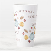 Wasserfarbenkürbis Gewürz Niedliche Latte-Tasse Milchtasse (Vorderseite)