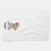 Wasserfarbenkürbis-Gewürzkaffee | Happy Fall Y'all Geschirrtuch (Horizontal)