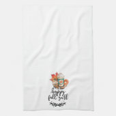 Wasserfarbenkürbis-Gewürzkaffee | Happy Fall Y'all Geschirrtuch (Vertikal)