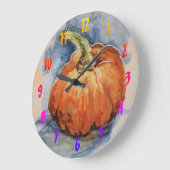 Wasserfarbenkürbis Große Wanduhr (Winkel)