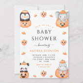 Wasserfarbenkürbis Halloween-Kinderdusche Einladung (Vorderseite)