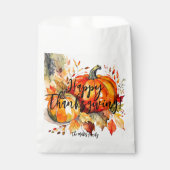 Wasserfarbenkürbis Herbst Blätter Thanksgivin Geschenktütchen (Vorderseite)