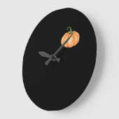 Wasserfarbenkürbis - Herbst- und Halloween-Design  Große Wanduhr (Winkel)