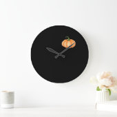 Wasserfarbenkürbis - Herbst- und Halloween-Design  Große Wanduhr (Zuhause)