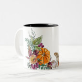 Wasserfarbenkürbis Herbst Zweifarbige Tasse (Vorderseite Links)