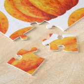 Wasserfarbenkürbis: Herbstpflanzenmuster. Puzzle (Seite)